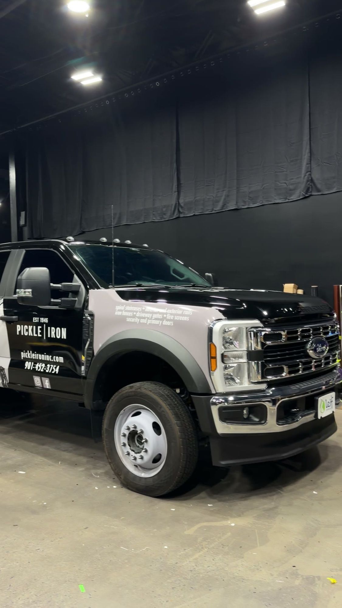 Finished Pickle Iron truck wrap in the Eye Kandy Customs shop