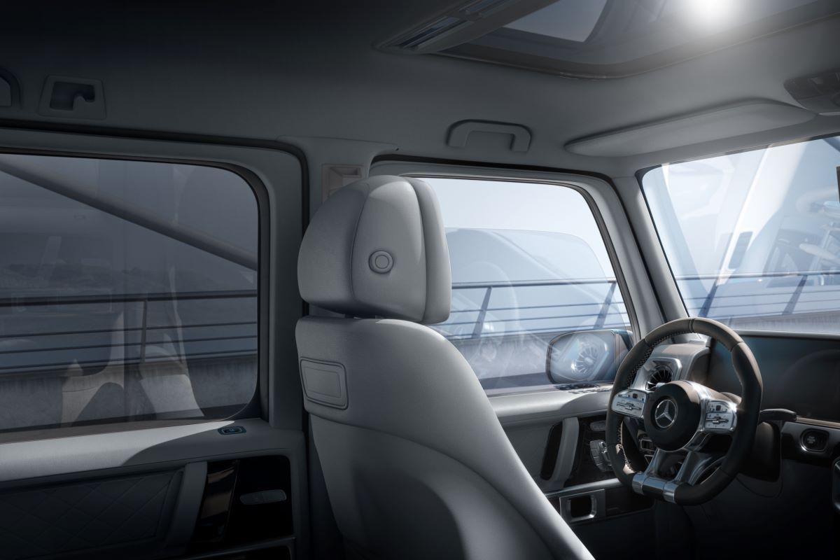 Perspective from inside a vehicle with Suntek window film applied.