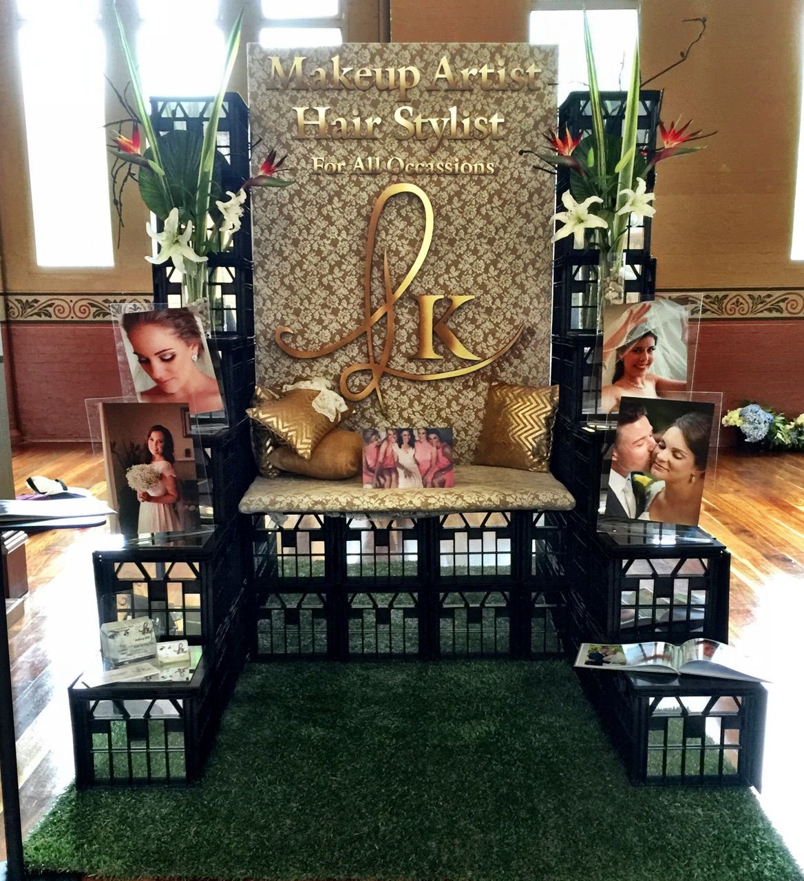 A chair with a sign that says makeup artist hair stylist