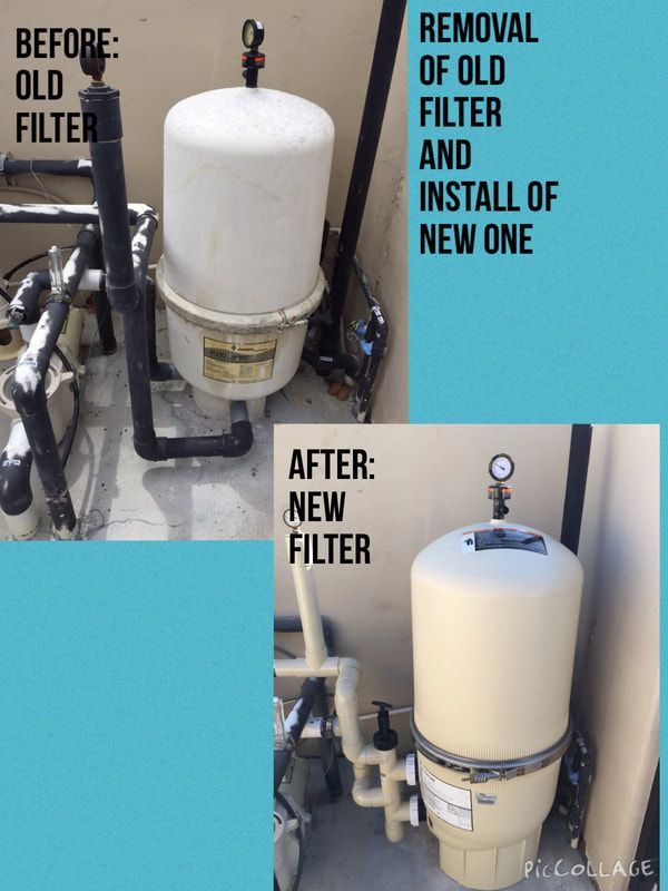 Removal of old filter and install of new one