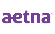 Aetna logo in purple lowercase text on a white background