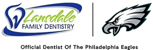 Wandale Family Dentistry logo with Philadelphia Eagles logo and &ldquo;Official Dentist Of The Philadelphia Eagles&rdquo; text