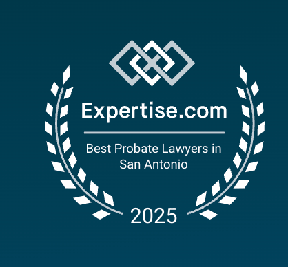Expertise.com award badge on teal background: Best Probate Lawyers in San Antonio, 2025