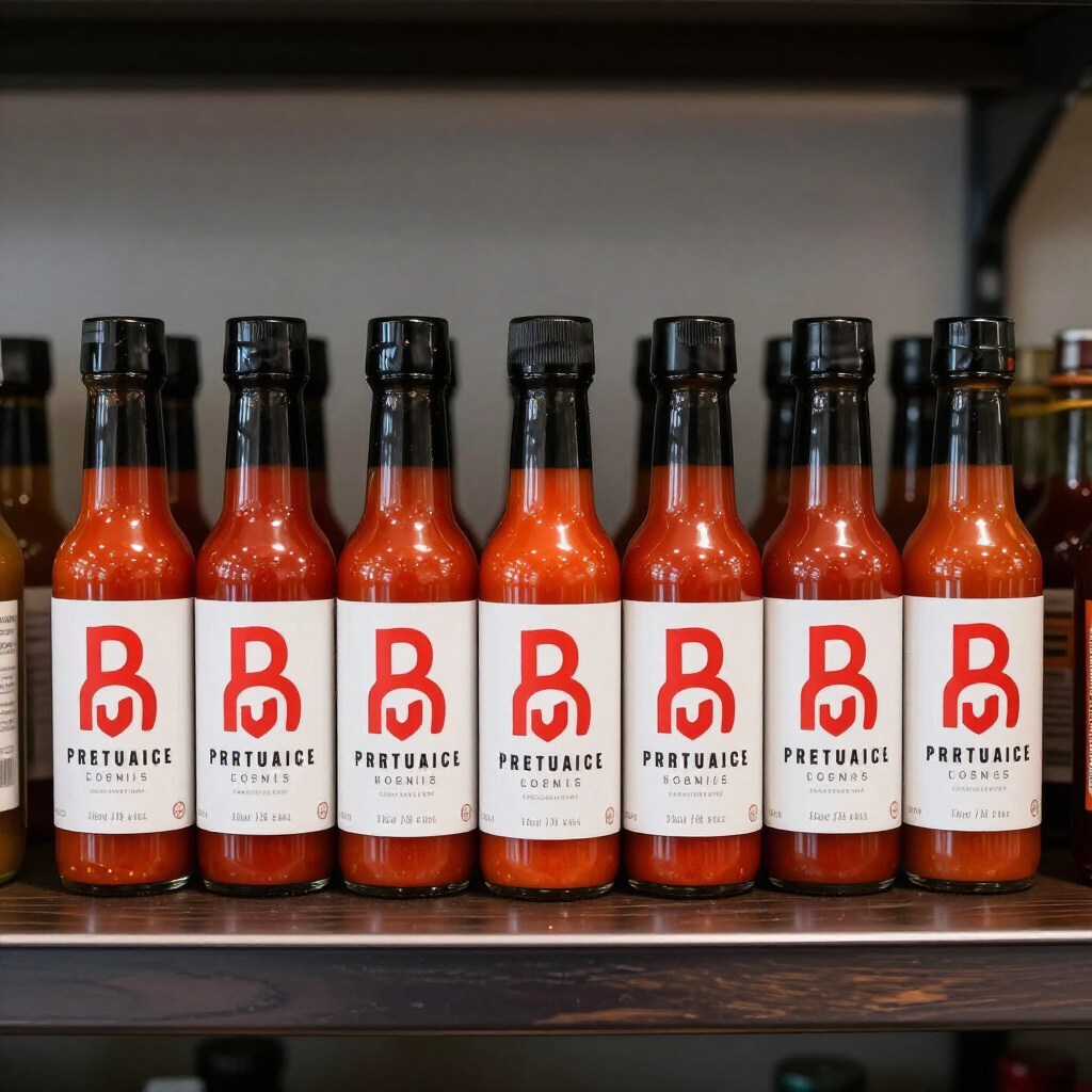 Retail-ready hot sauce bottles