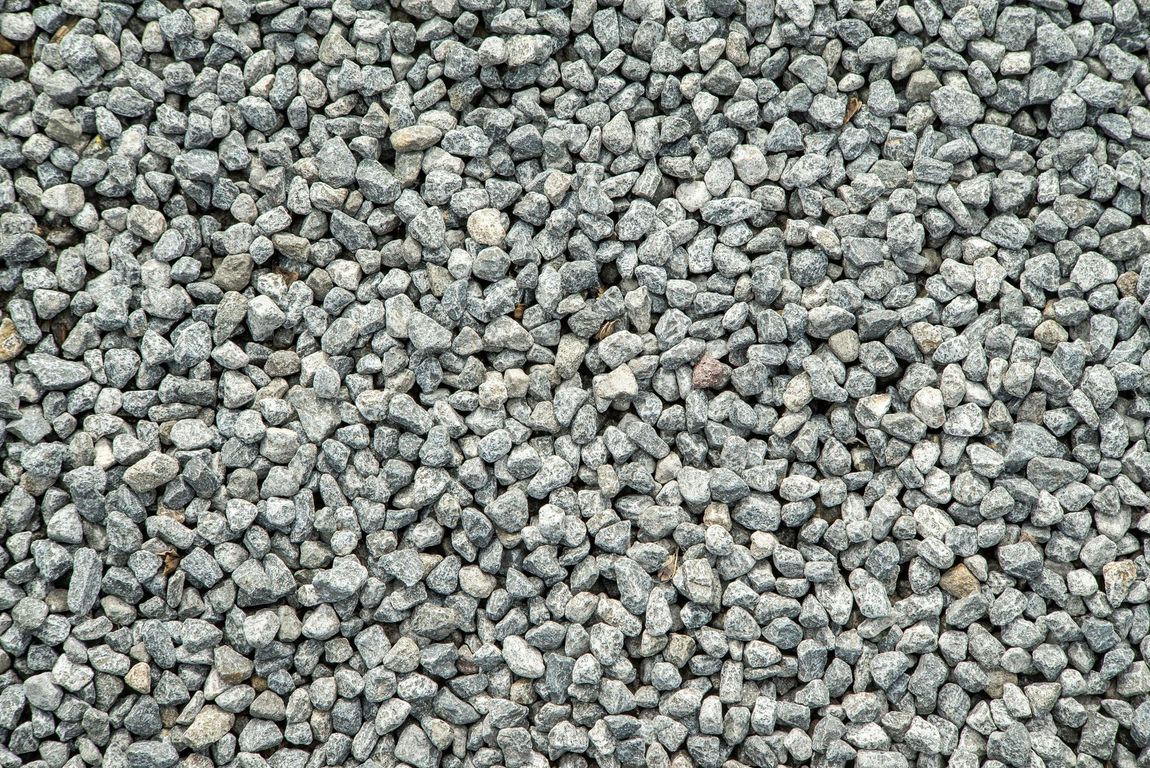 A pile of gravel is sitting on the ground.