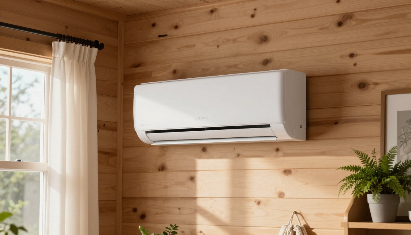Mini split installation in a modern home