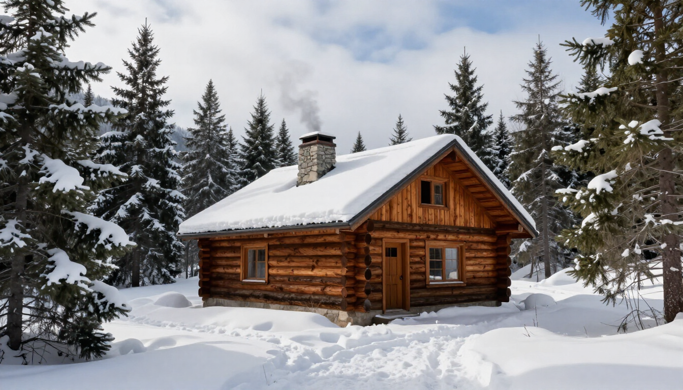 Insulated pipes in a winter home setting