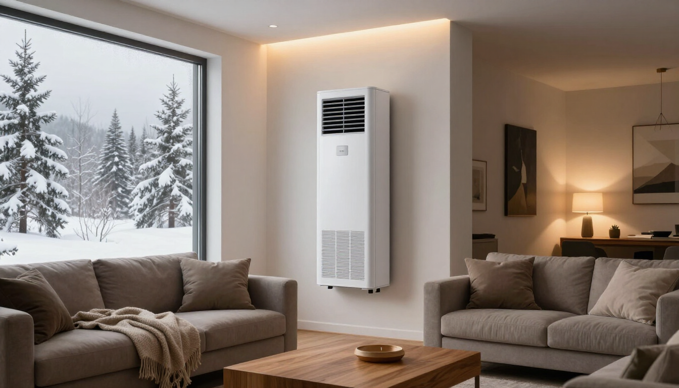 Modern heat pump in a Maine home