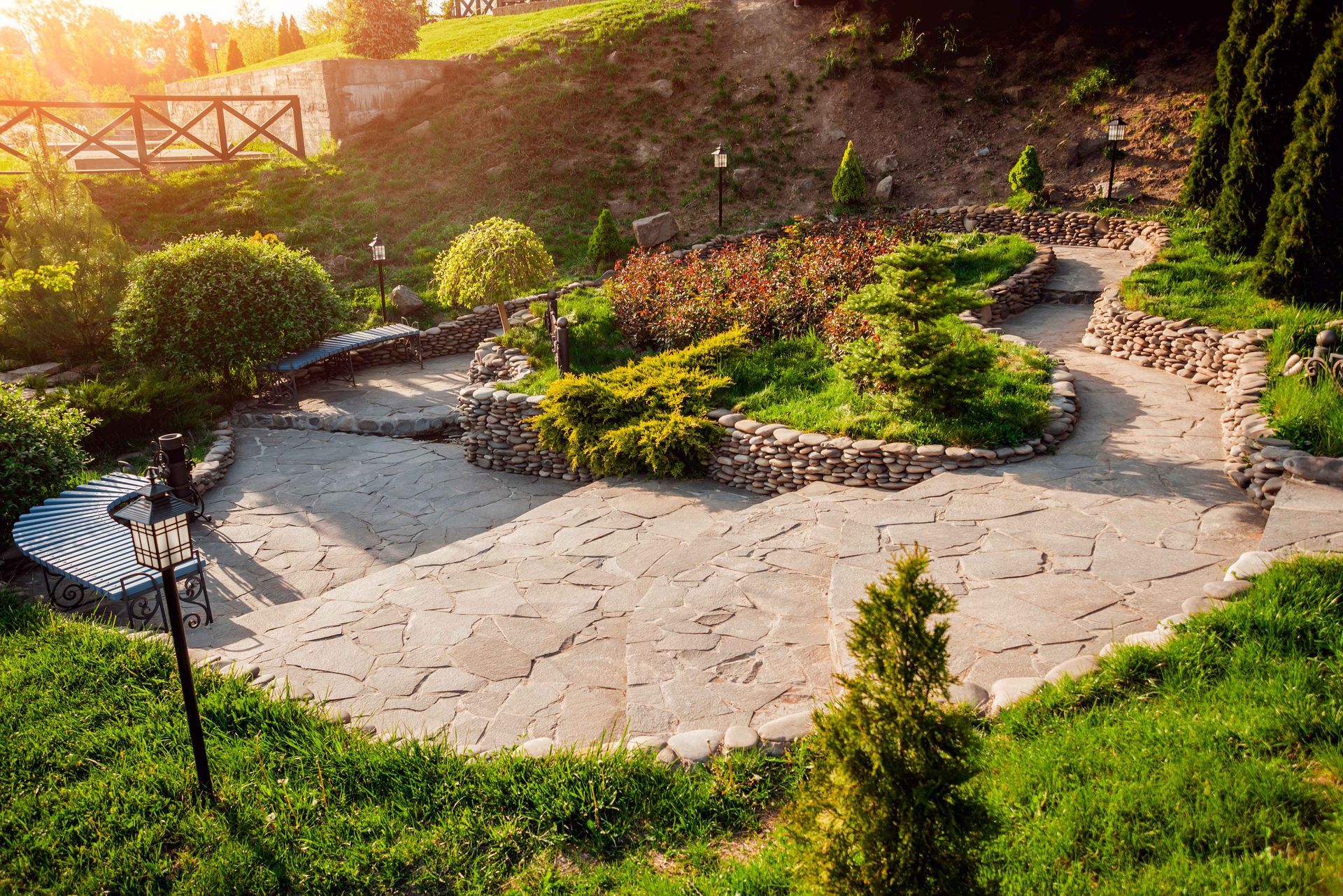a nicely cared-for yard
