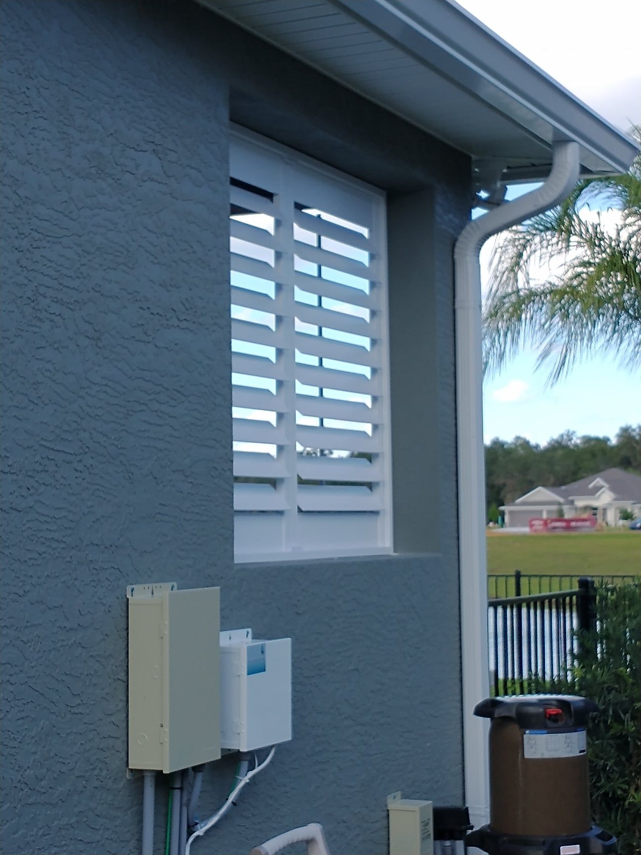 Window With Shutters Outside.