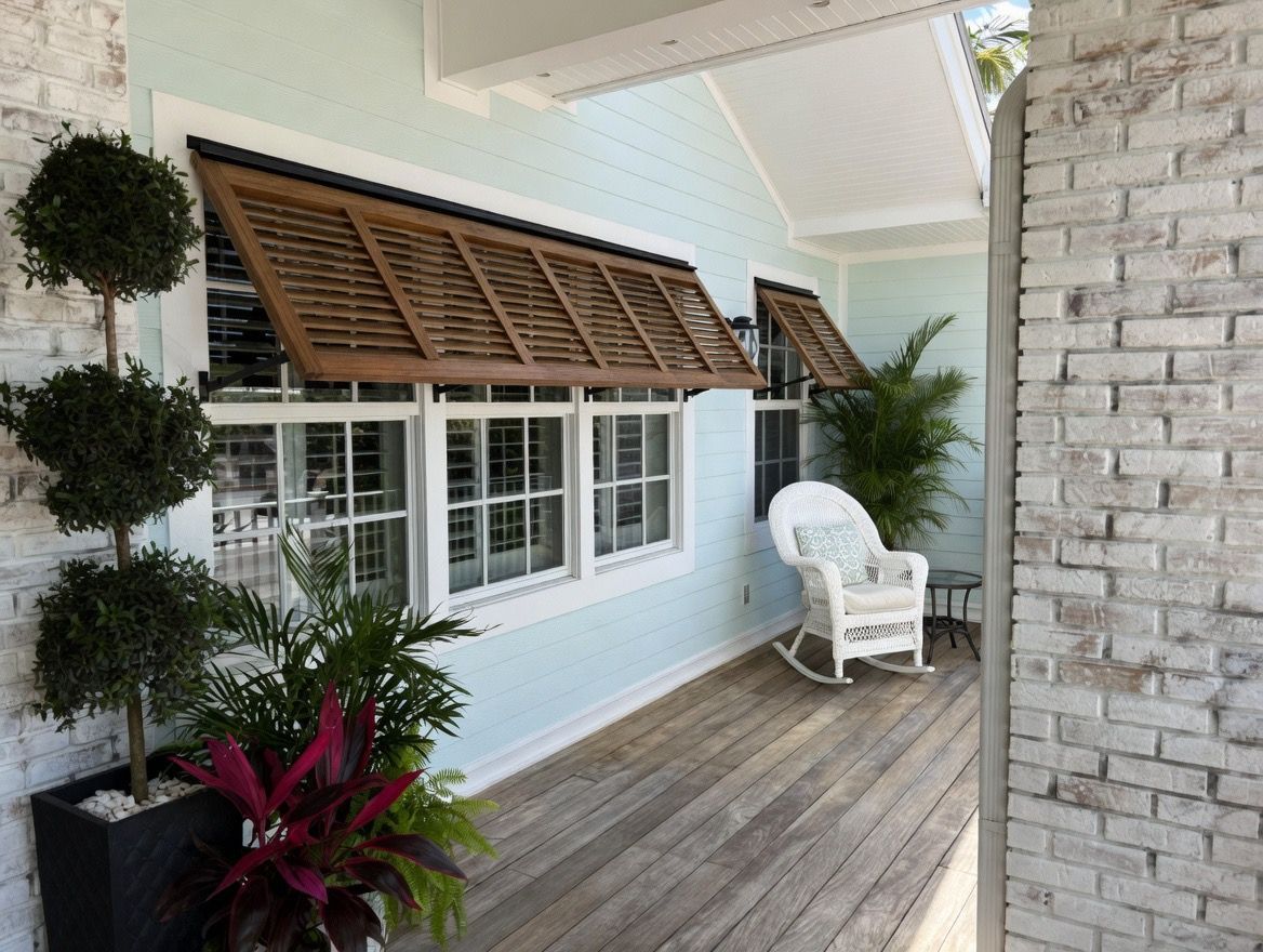 White Exterior Plantation Shutters
