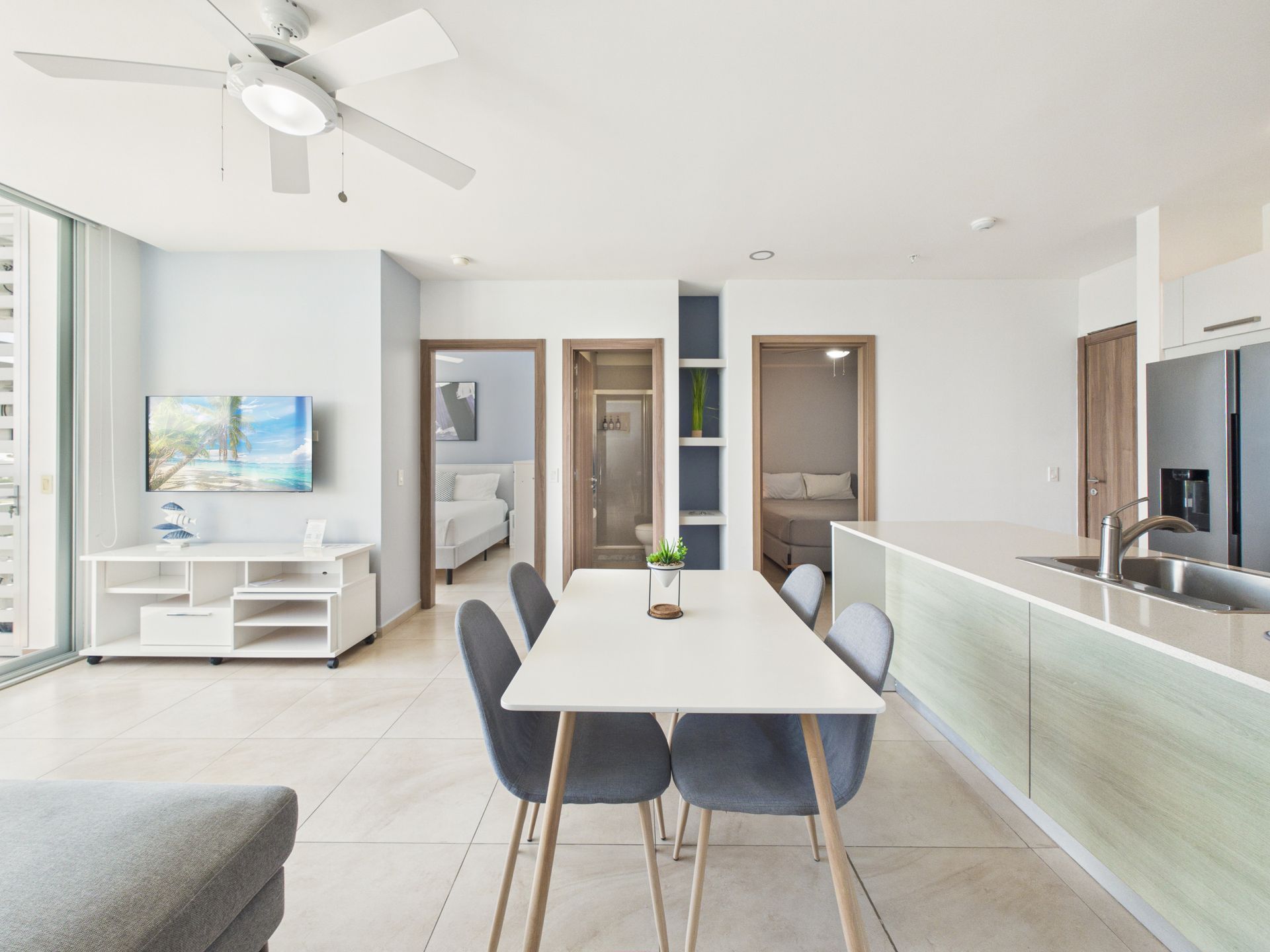 Recámara con vista al mar en apartamento de Royal Palm, Playa Gorgona