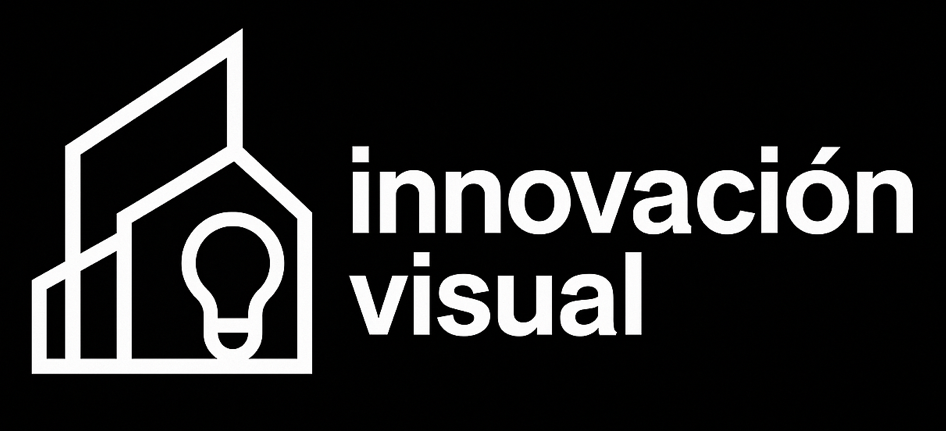 White logo on black background; a house and light bulb with text 