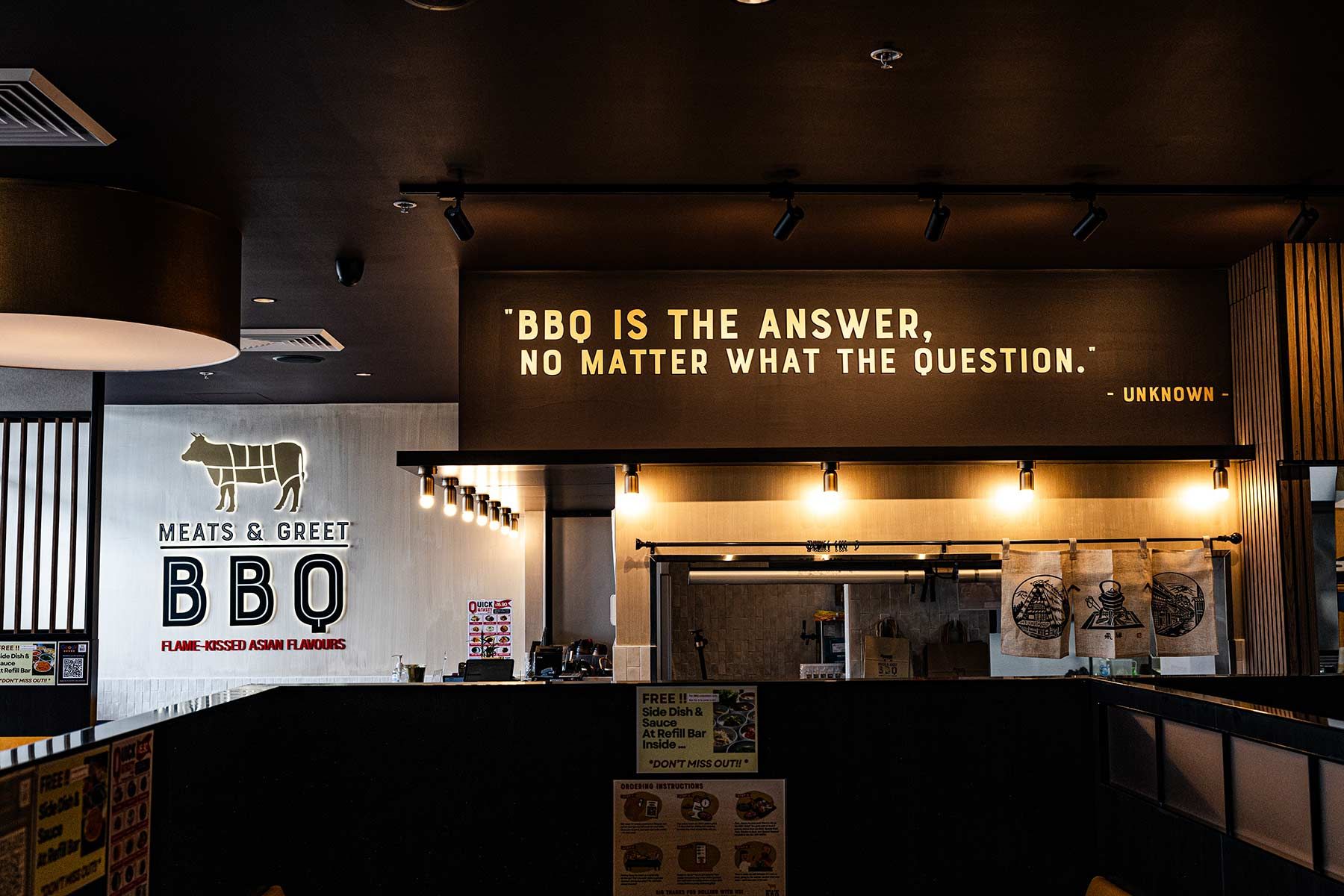 BBQ Restaurant Interior With a Sign — JMB Electrical Services In Port Kembla, NSW