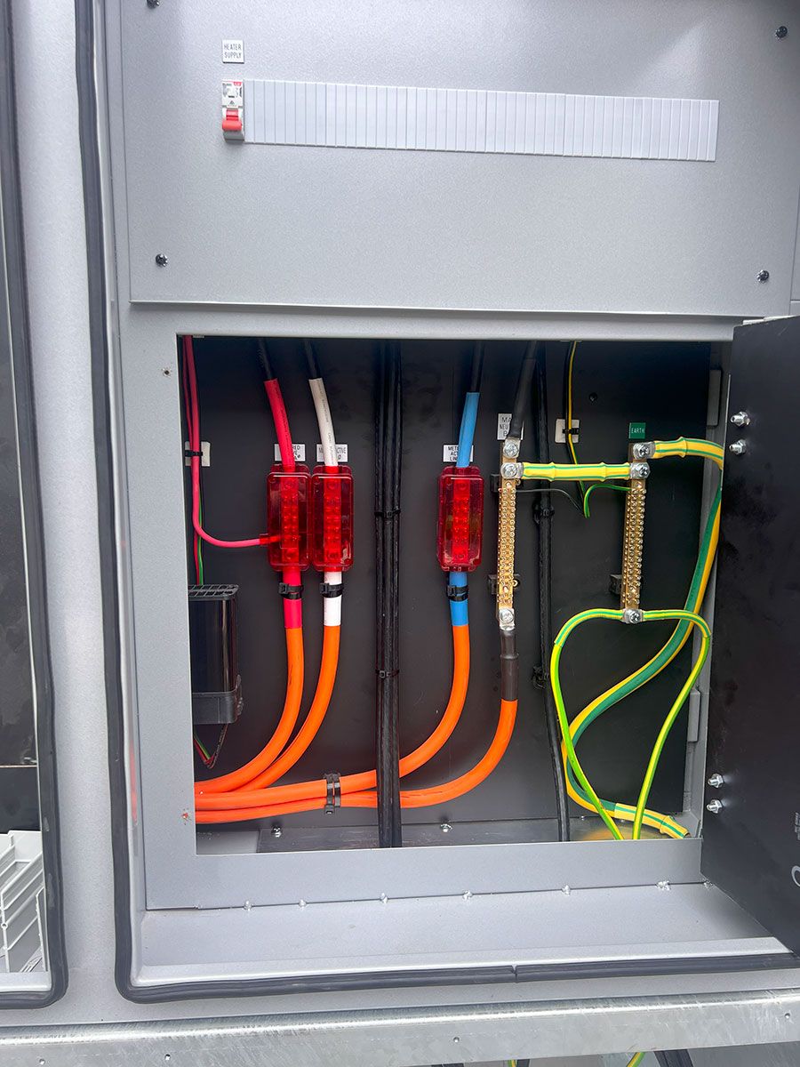Open Electrical Panel With Colourful Wiring — JMB Electrical Services In Port Kembla, NSW