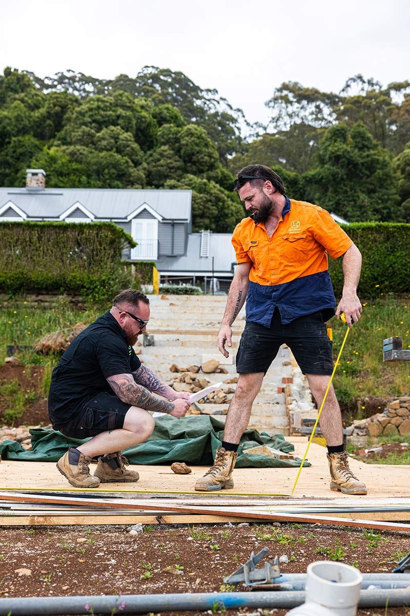 Two Construction Workers at a Job Site — JMB Electrical Services In Port Kembla, NSW