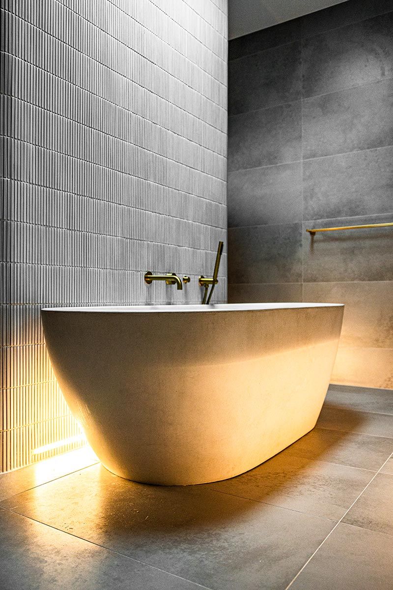 Luxurious Bathroom With a Freestanding White Tub — JMB Electrical Services In Port Kembla, NSW