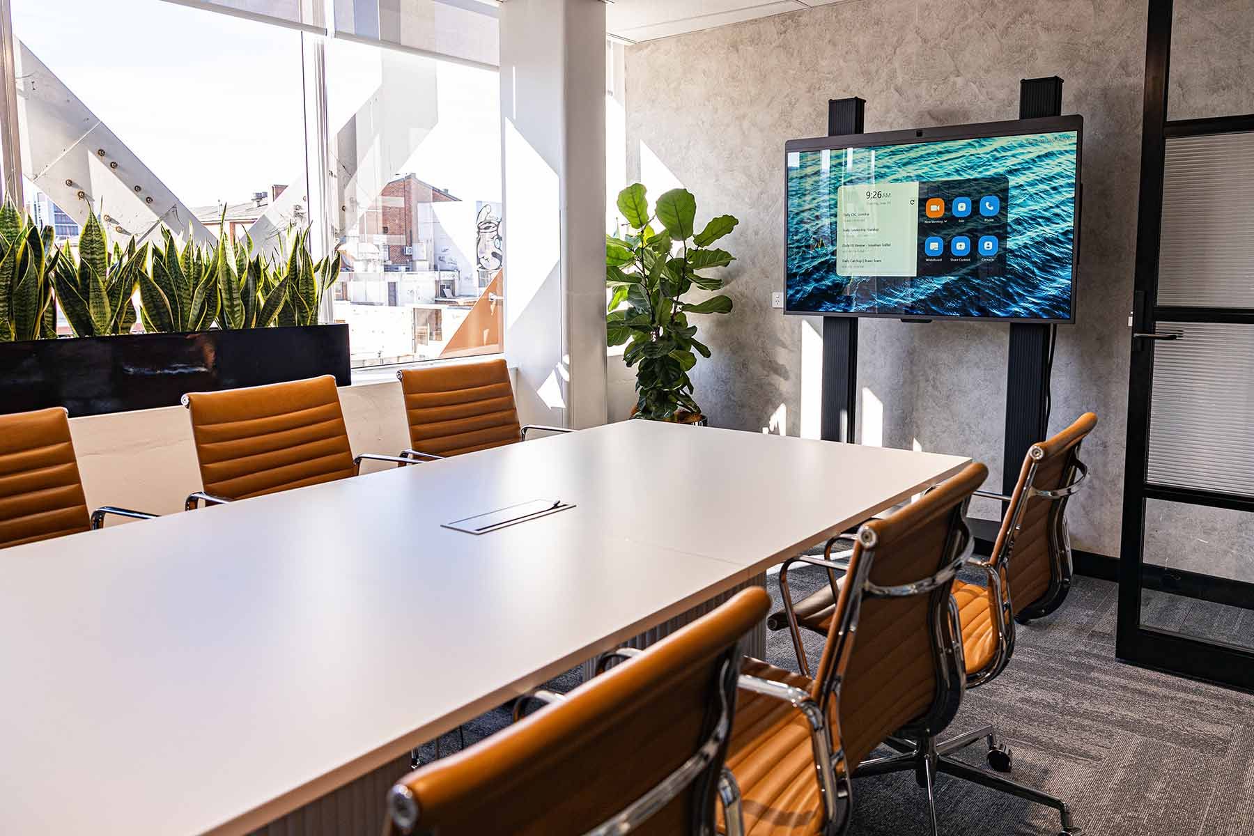 Conference Room With a Long White Table — JMB Electrical Services In Port Kembla, NSW
