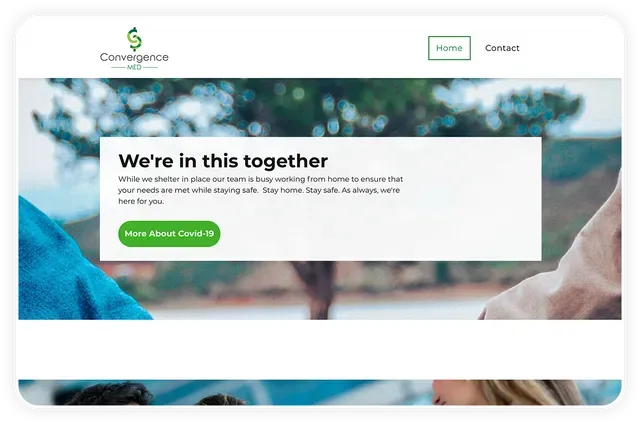 A screenshot of a website that says we 're in this together.