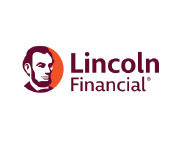 Logo of Lincoln Financial with Abraham Lincoln's portrait in a circle, burgundy and orange, next to the company name.