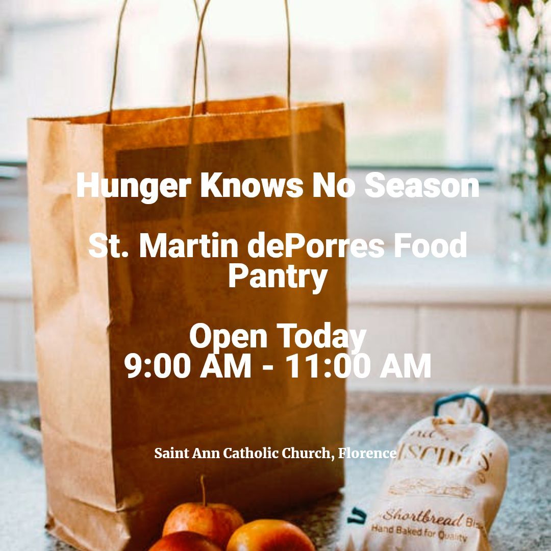 9:00 - 11:00 AM St. Martin dePorres Food Pantry OPEN, image size:1080x1080