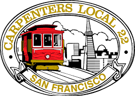 Carpenters Local 22 San Francisco logo with red cable car and city skyline