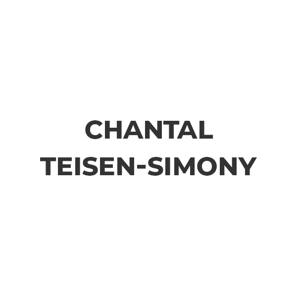 Navnet Chantal Teisen-Simony er skrevet i sort skrift på hvid baggrund.