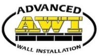 Advanced AWI Wall Installation logo with yellow and black text inside an oval border
