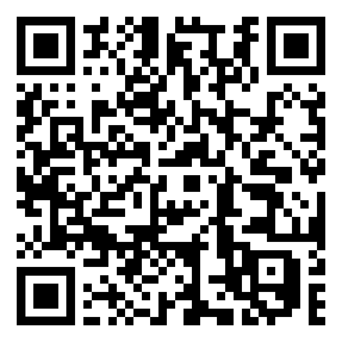 Black-and-white QR code on a plain white background