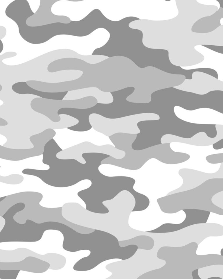 A gray and white camouflage pattern on a white background