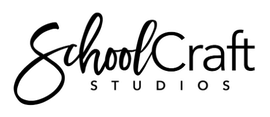 A black and white logo for school craft studios.
