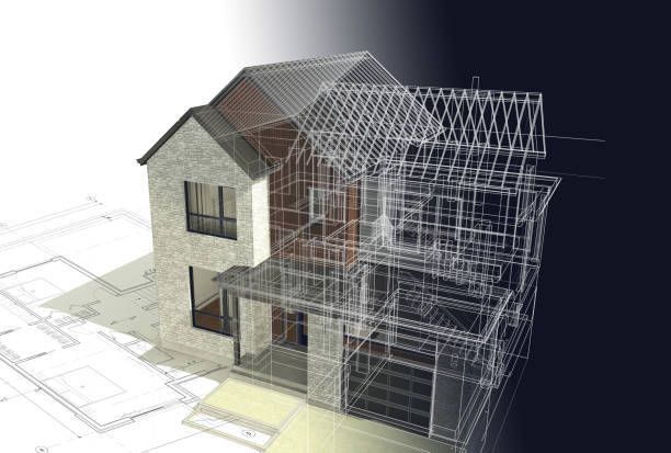A 3d Model Of A House Is Sitting On Top Of A Blueprint — Marlboro, NY — Safety 360