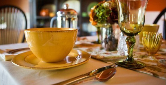 Yellow cup on table