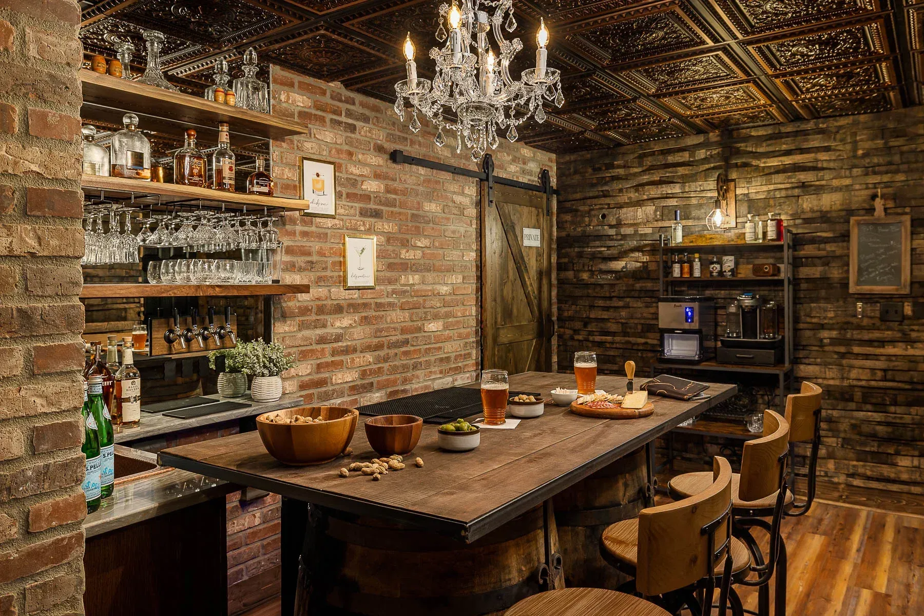 Wood cozy dining area