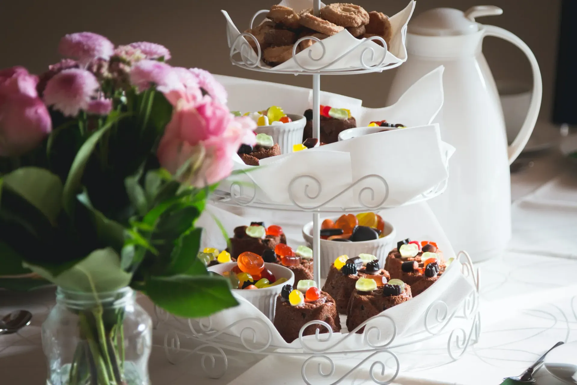 Snacks on white display