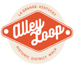 A logo for alley loop historic district walk in la grange kentucky