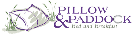A logo for pillow and paddock bed and breakfast