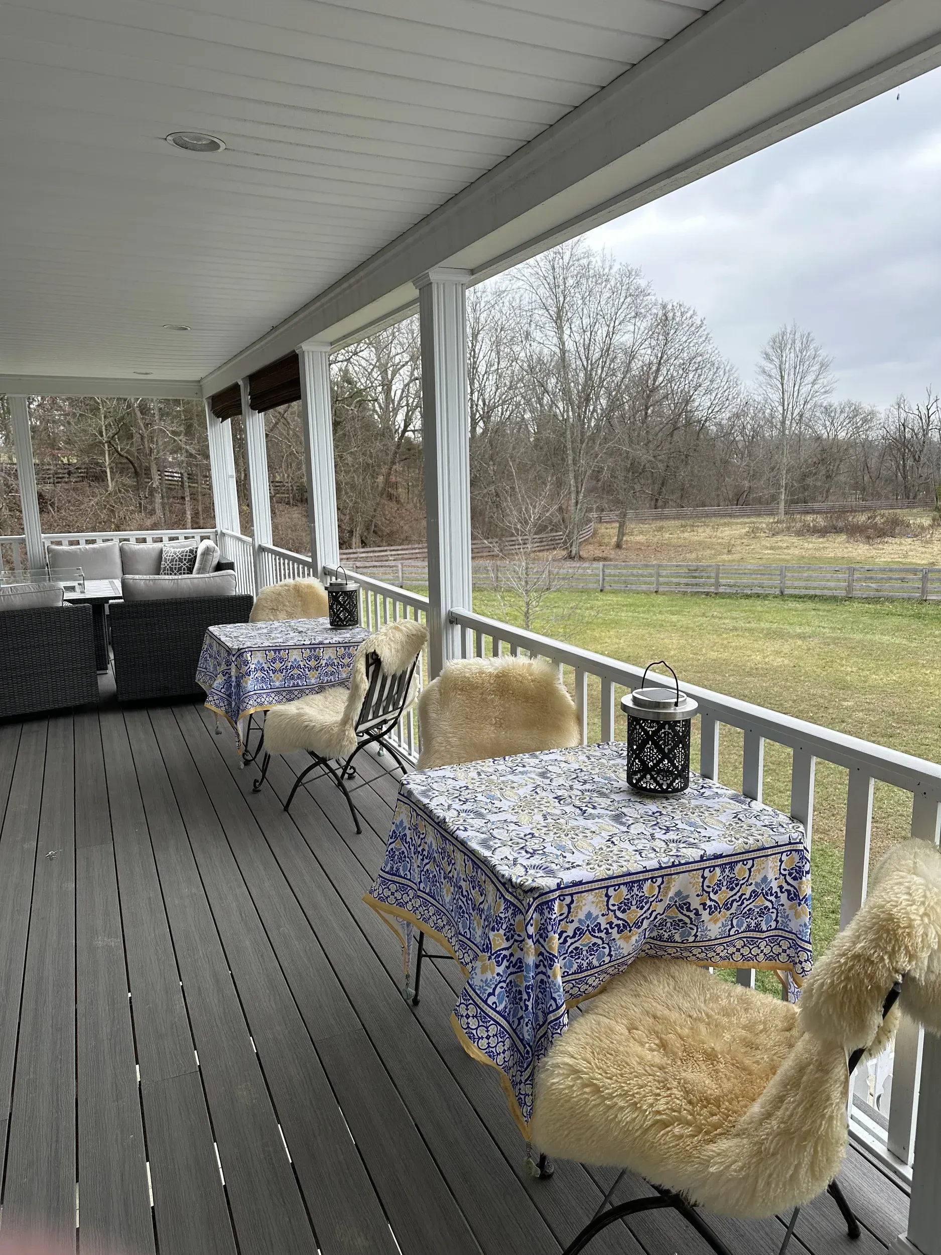 Outside porch sitting area
