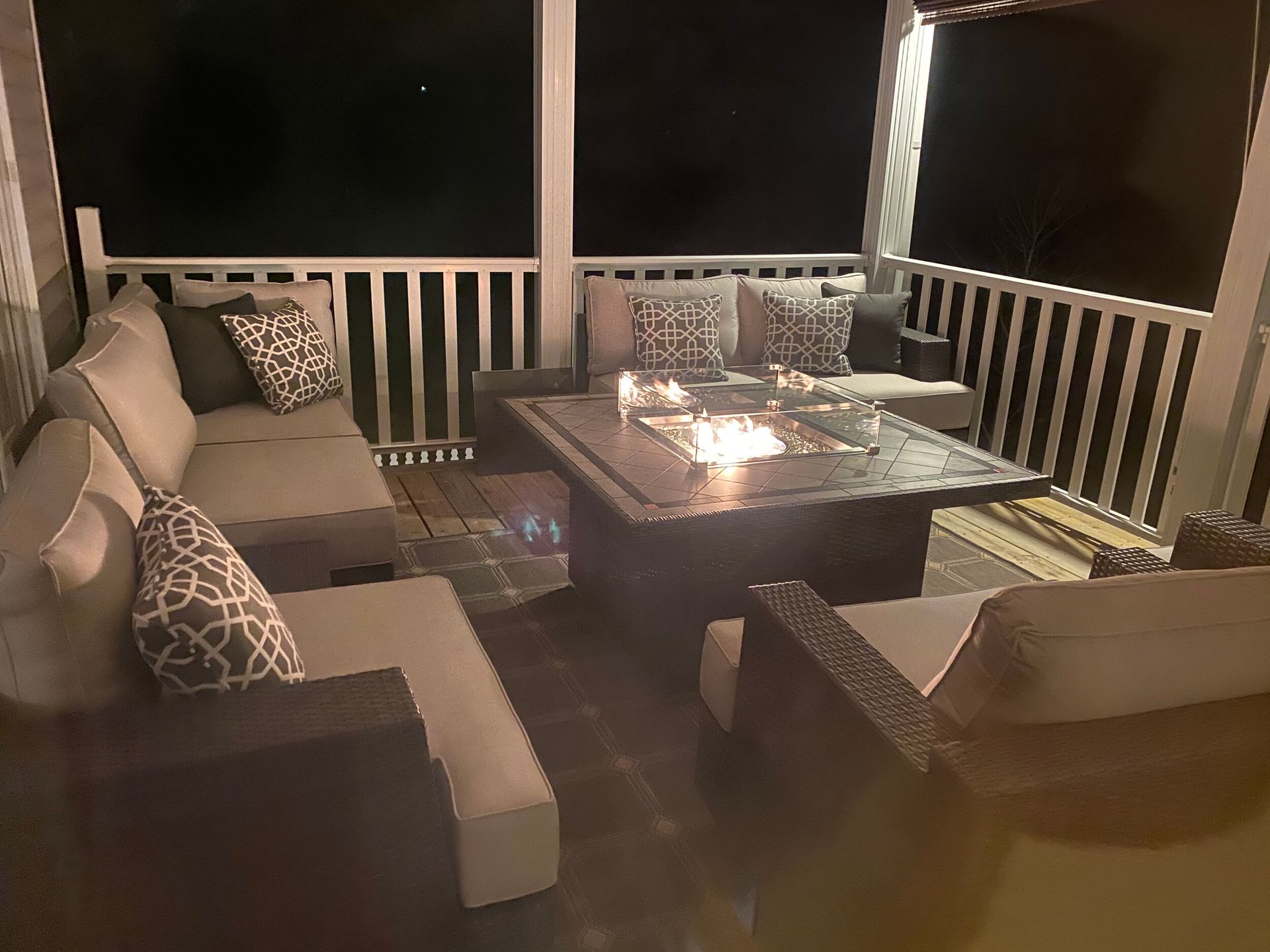 Outside porch sitting area