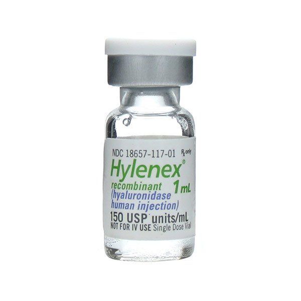 Image of Hylenex bottle used for dissolving filler