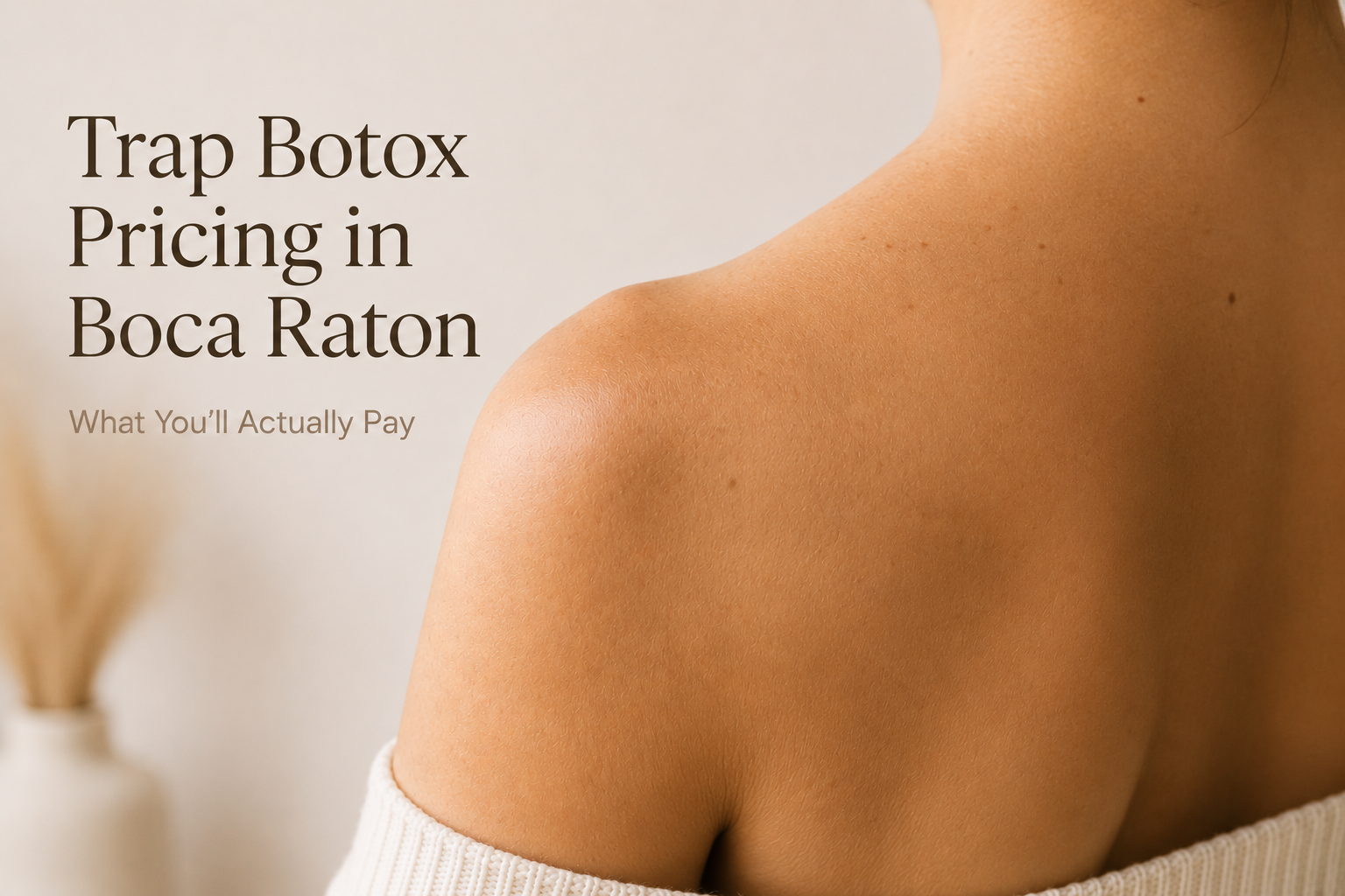 Close-up of shoulder area representing trap Botox pricing guide in Boca Raton
