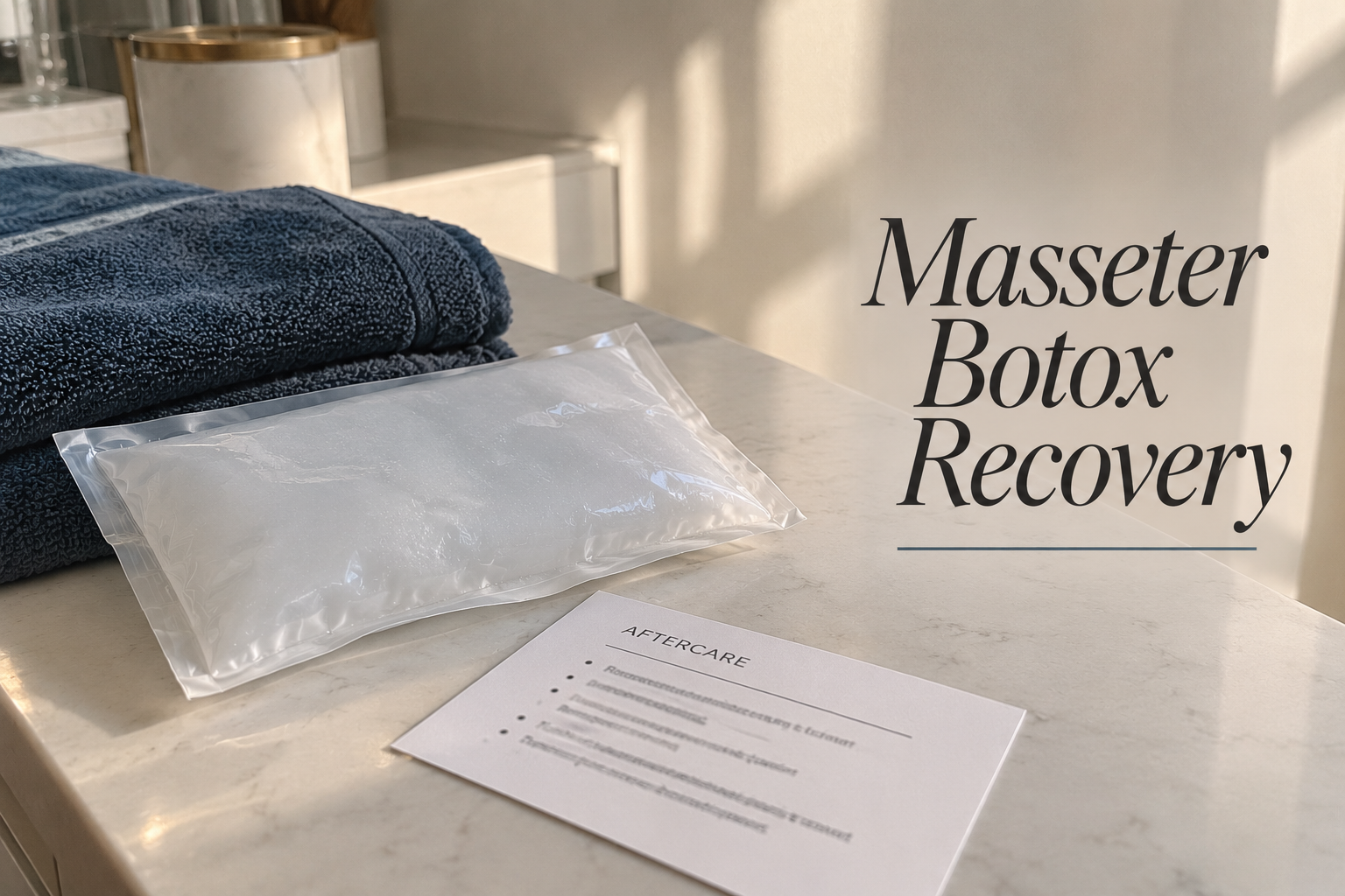 Ice pack and aftercare card for Masseter Botox downtime and recovery in Boca Raton