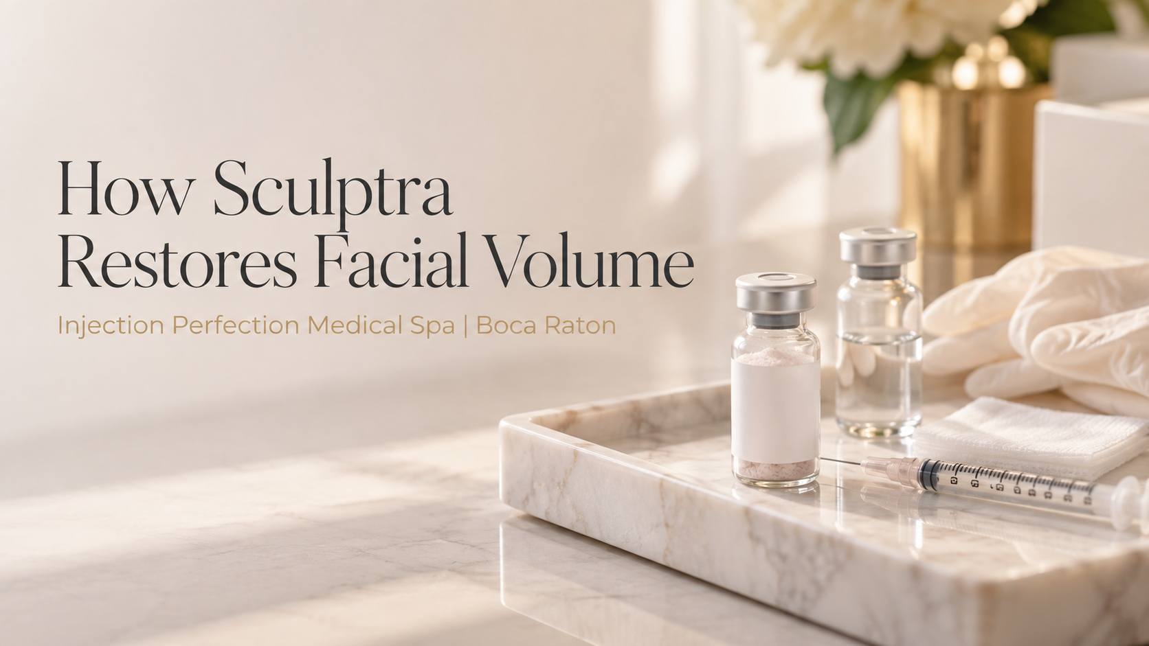  Sculptra vial and injection tools for facial volume treatment in Boca Raton