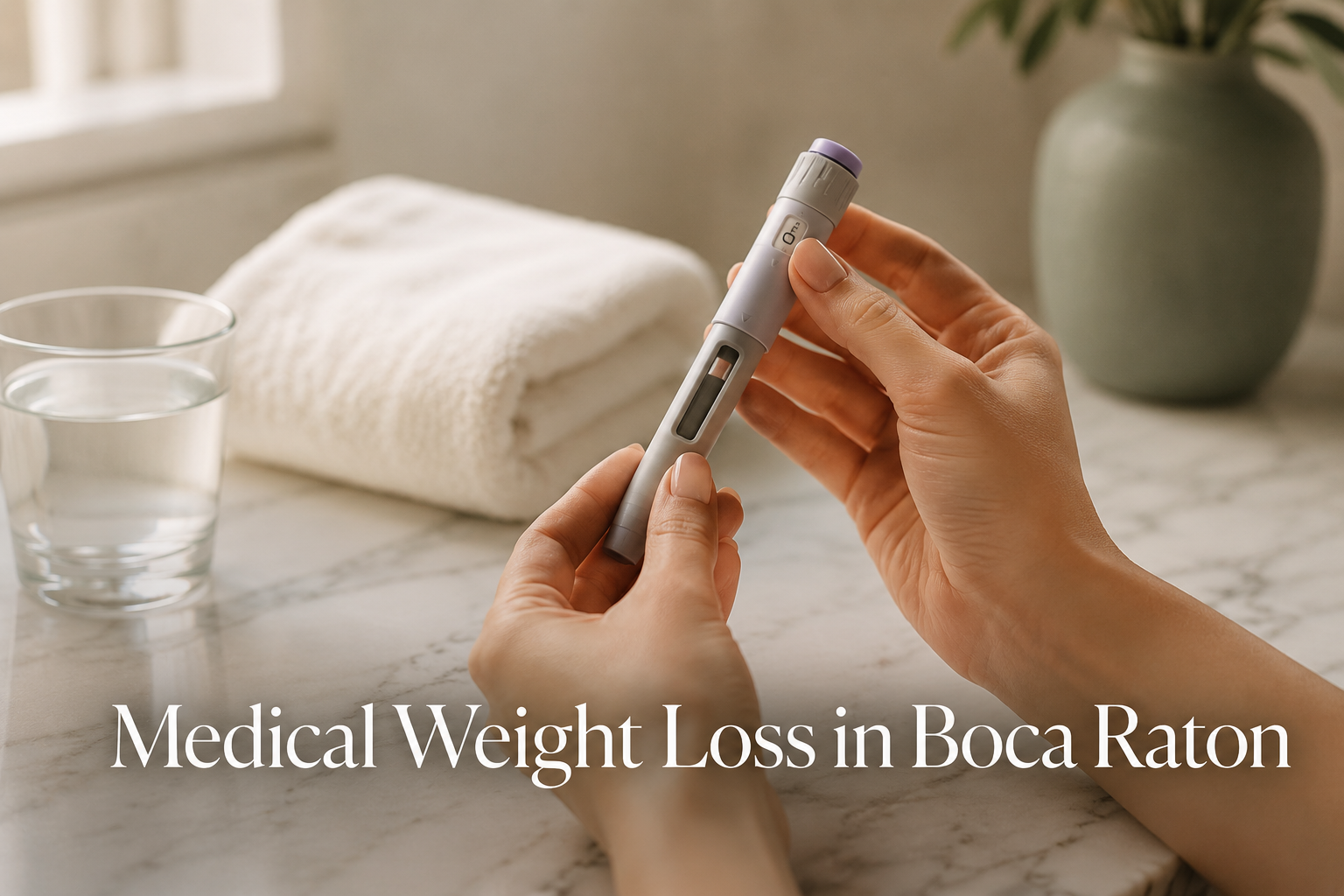 Medical weight loss in Boca Raton, GLP-1 injection pen close up