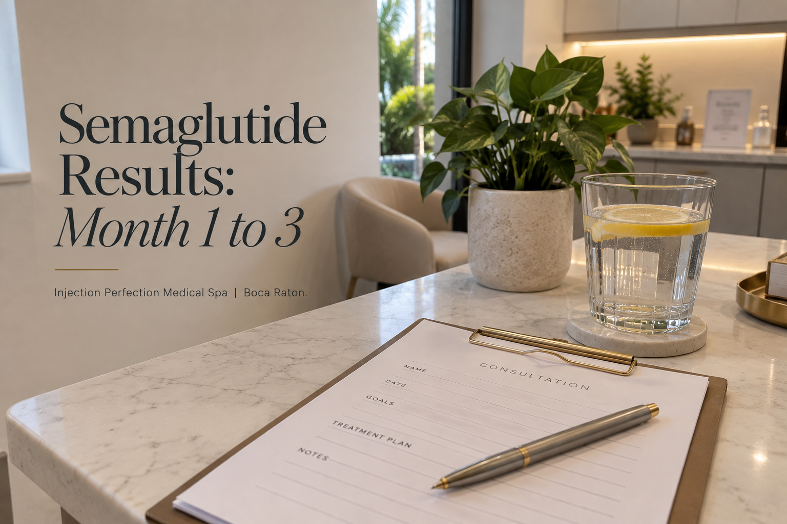 Semaglutide results month 1 to 3 medical weight loss consultation in Boca Raton