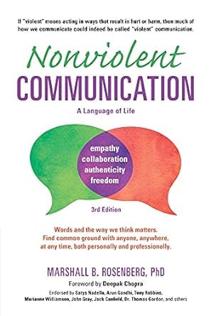 The cover of a book titled nonviolent communication a language of life.