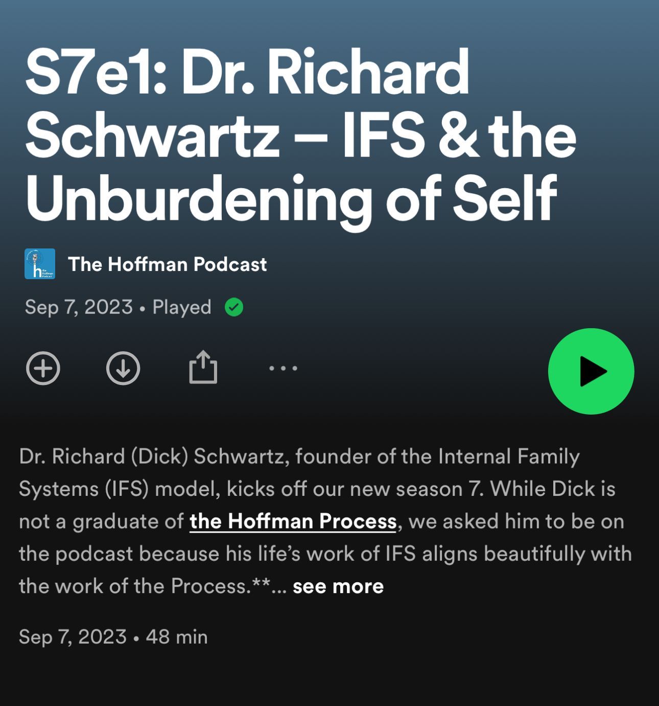 A podcast called dr. richard schwartz ifs & the unburdenning of self