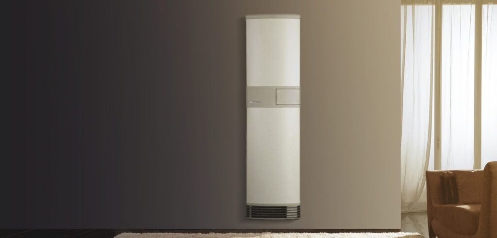 Stylish gas space heater in home