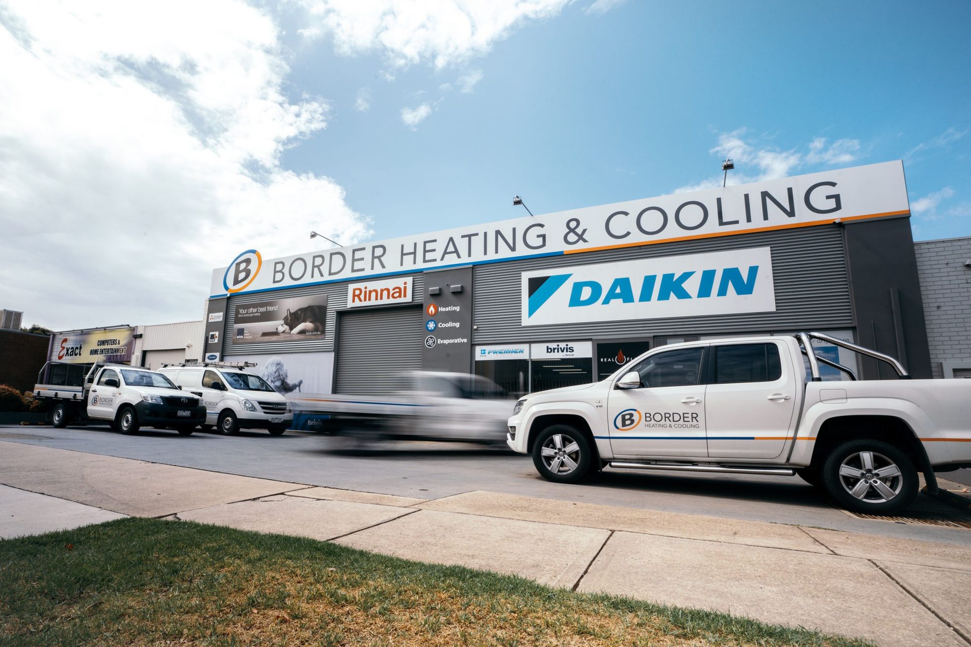 The border heating & cooling showroom with a daikin sign