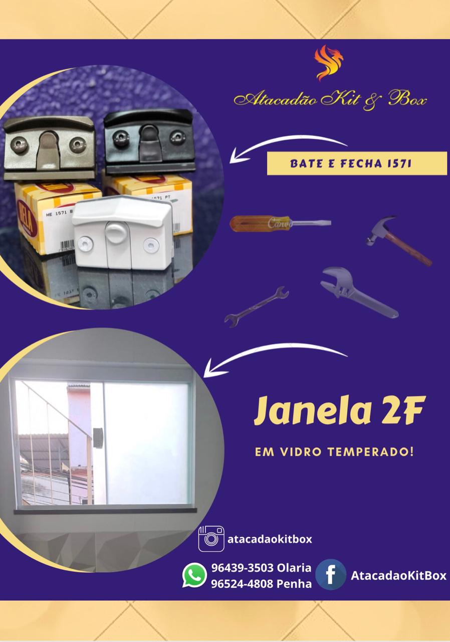 Janela 2F em Vidro Temperado - Atacadão Kit e Box